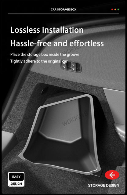 For Tesla New Model YL Launch 2026 Car Trunk Side Storage Box Cover Plate Organizer Car Trunk Side Storage Box Refit Accessories
