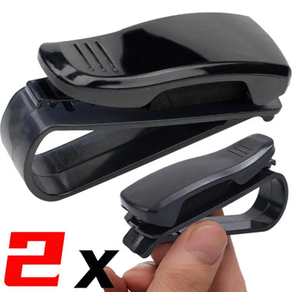 2/1pcs Auto Sun Visor Glasses Box Sunglasses Clip Card Ticket Holder Stand Universal Fastener Case Eyeglasses Car Accessories