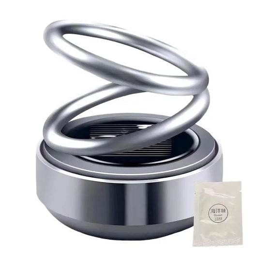 Solar Car Air Fresheners Double Ring Rotating Car Perfume Ornaments Aromatherapy Auto Diffuser Cars Interior Decoration Diffuser