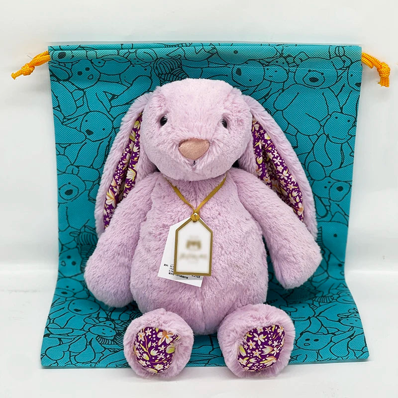 2026 Easter Day Rabbits Soft Stuffed Plush Toys Spring Flowers Bunny Cute Animal Plushies Doll Gifts Happy Easter Party Decors