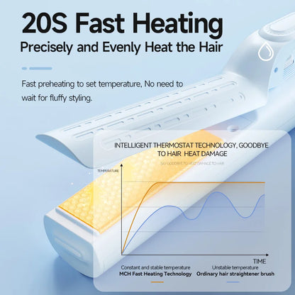 3 in 1 Interchangeable Cold Air Hair Styler Straightener Comb Arc Curling Iron Fast Heating Billion Negative Ions Portable