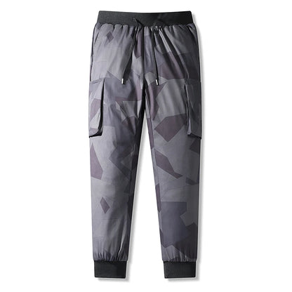 Autumn And Winter New Men'S Camouflage Casual Versatile Loose Outdoor Sports Trousers 90 White Duck Down Warm Down Pants