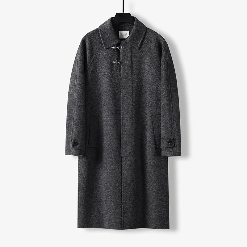 Men High Quality Autumn Winter Wool Coat Long Trench Coat Men