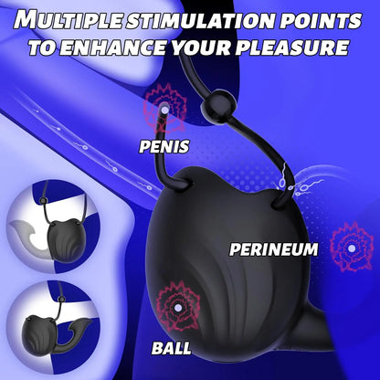 Vibrating Cock Ring Male Sex Toys Penis Ring Vibrator Adult Toys for Men Perineum Stimulator with 9 Vibration Testicle Toys