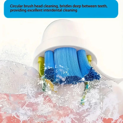 Electric Rotating Toothbrush Deep Clean Whitening Teeth for Adult Ultrasonic Toothbrush with 4/8pcs Refill Replacement Heads