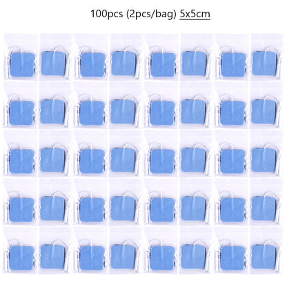 5*5cm 2mm Plug Tens Electrodes Pads Accessories Non-woven Fabric Self  Adhesive Replacement Patch for Electric Massager
