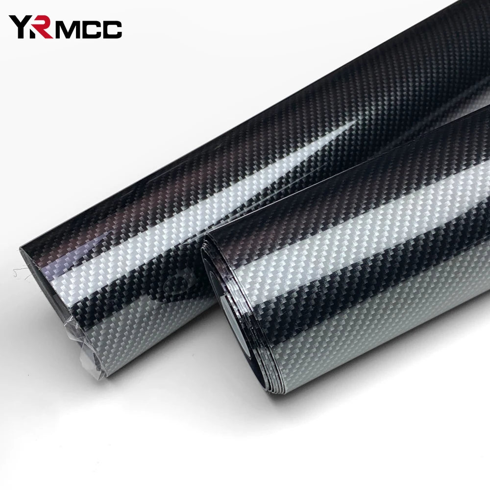 9D Carbon Fiber Vinyl Wrap Film Gloss Black Anti Scratch Waterproof Car Stickers DIY Protective Film Universal Auto Accessories