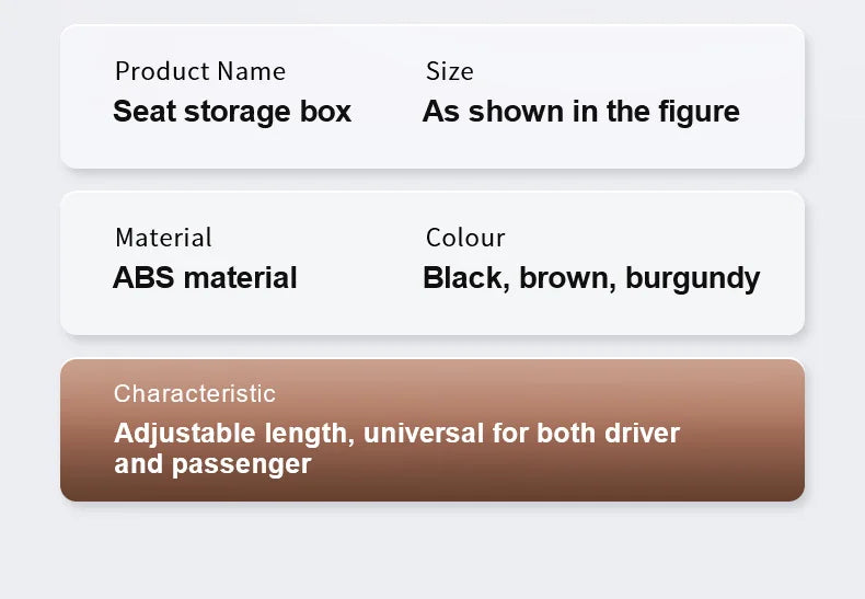 2PC Adjustment Car Seat Gap Storage Box Universal Auto Slot Organizer For Driver Pessenger Phone Key Pocket Interior Accessorie