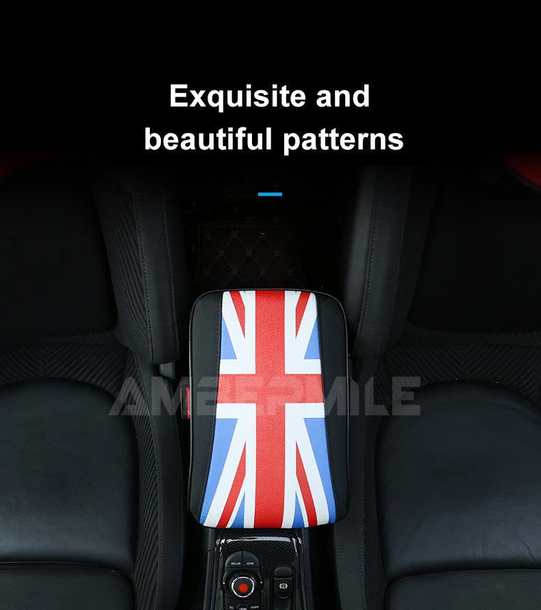 Leather For Mini F54 F55 F56 F60 R55 R56 R60 Auto Hand Rest Pad Central Armrest Storage Box Cover Protective Mat Accessories