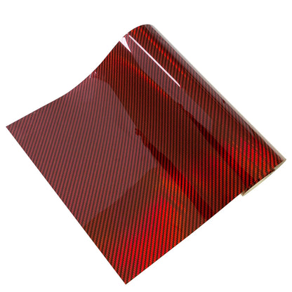 Carbon Fiber Laser Red Car Stickers Glossy Holographic Vinyl Wrap Films Air Release Bubble Free Auto Body Decal Car Accessories