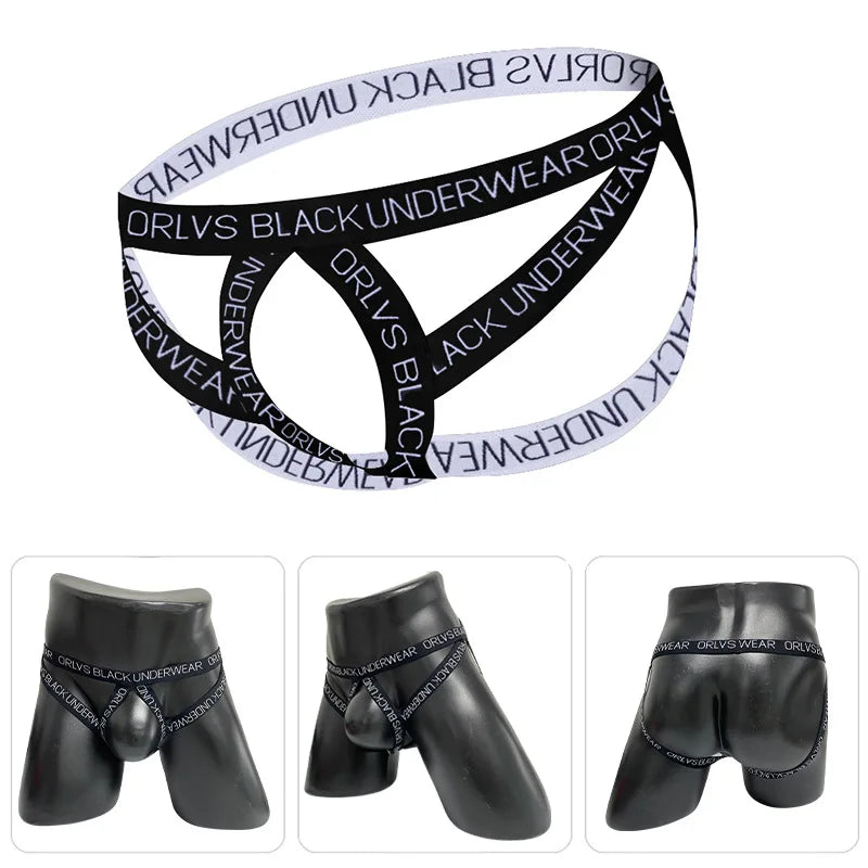 Men's Thong Bikini Underwear Athletic Supporters for Men Breathable Sexy G-String T-Back Underwear