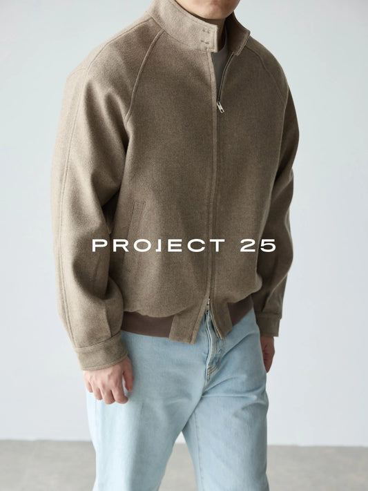 PROJECT 25 Wool Blend Tweed Jacket Men Short Wide Oversized Silhouette Quiet Luxury Casual Outerwear