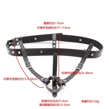 Leather Forced Orgasm Harness,Massage Wand Belt Massager Strap,Vibrator Restraint BDSM Pleasure Bondage,Chastity,Sex Toys Women