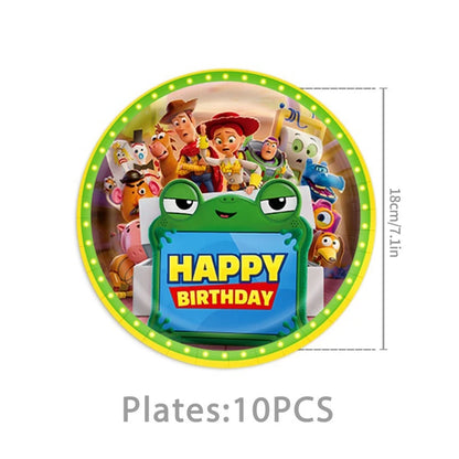 Toy Stories Theme Birthday Party DIY Decoration Toy Inspire Backdrop Hot Anime Cartoon Paper Plate Cup Birthday Party Supplies