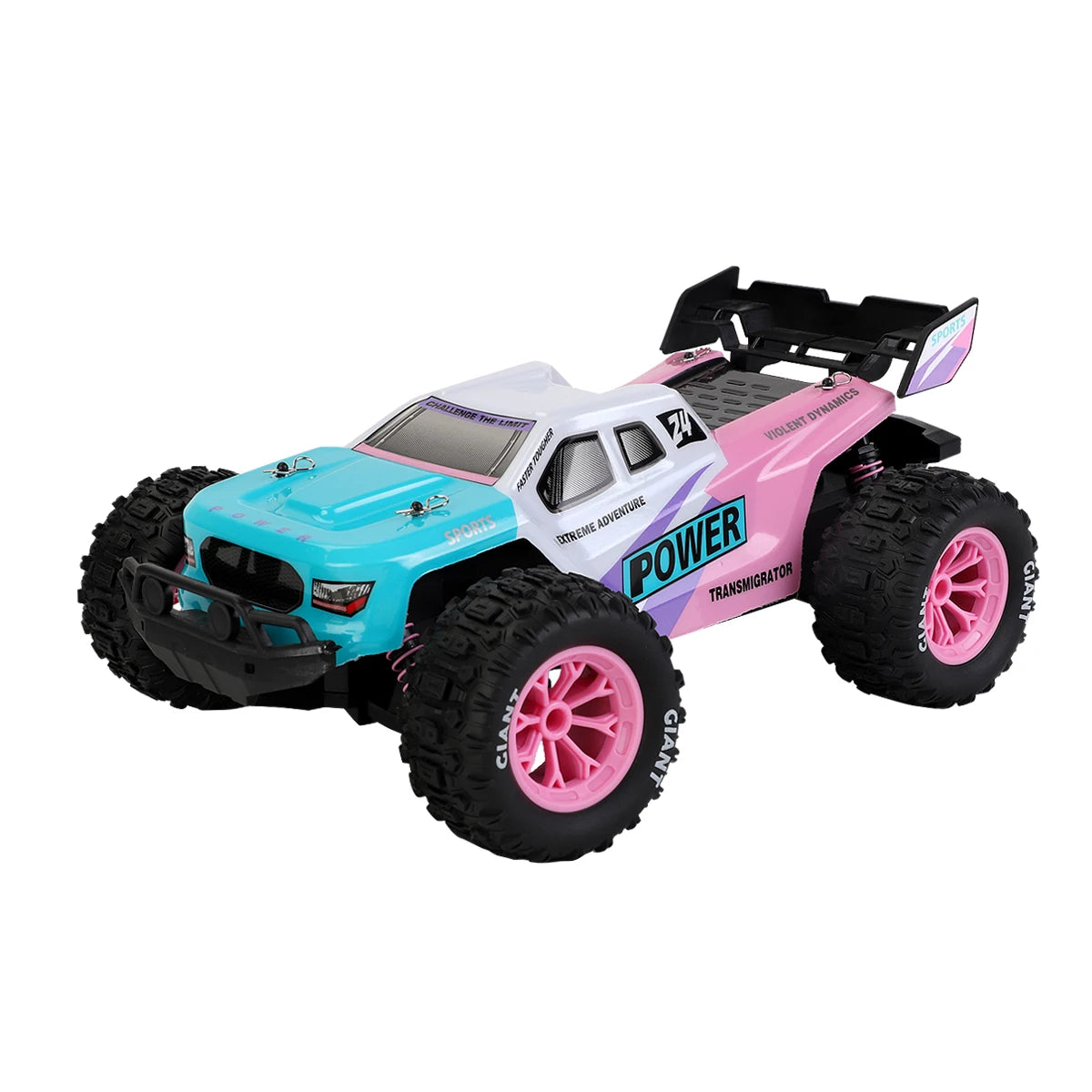 75KM/H 4WD High-Speed RC Car 1:16 Monster Off-road Truck Alloy Body With LED Lights All-Terrain Remote-Controlled Racing Car Toy