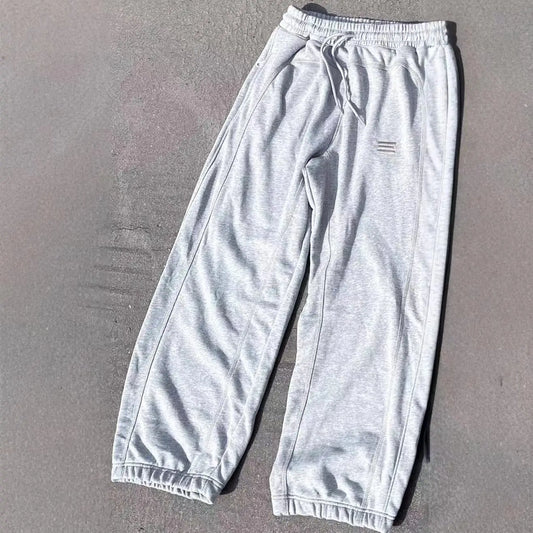 2025 New Men's Cotton Sweatpants Embroidered Three Bars Casual Style Long Pants Fashionable Sporty Trousers for Teens