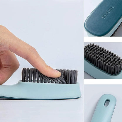 1 Pack Handheld Shoes Cleaning Brush Multifunctional Scrubbing Tool for Shoes Laundry Tile Bathtub Blue