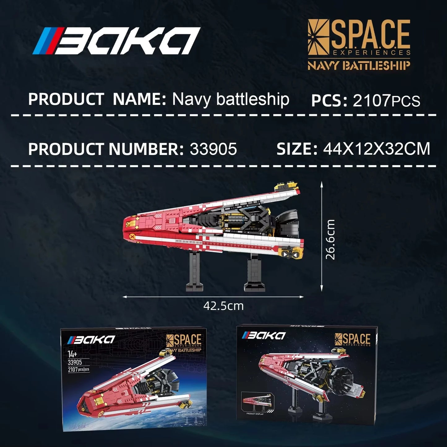 2107PCS Space Navy Battleship Building Blocks Spaceship Model Bricks Desktop Decoration Diy Toy For Kids Holiday Gifts Boys