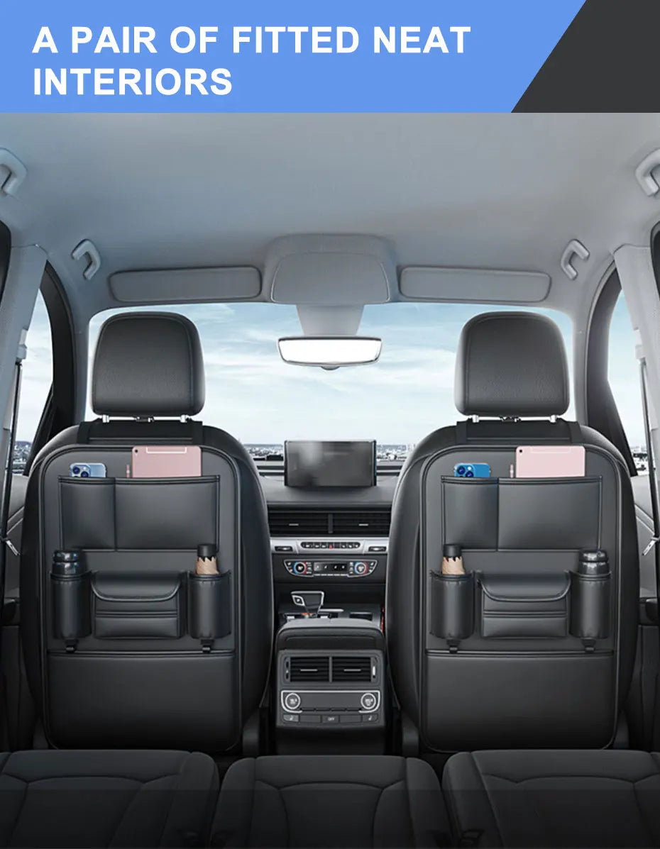 SEAMETAL Car Seat Back Storage Bag Multifunctional Storage Anti-Kick Mats Large Capacity Car Backseat Organizer Protector Pad