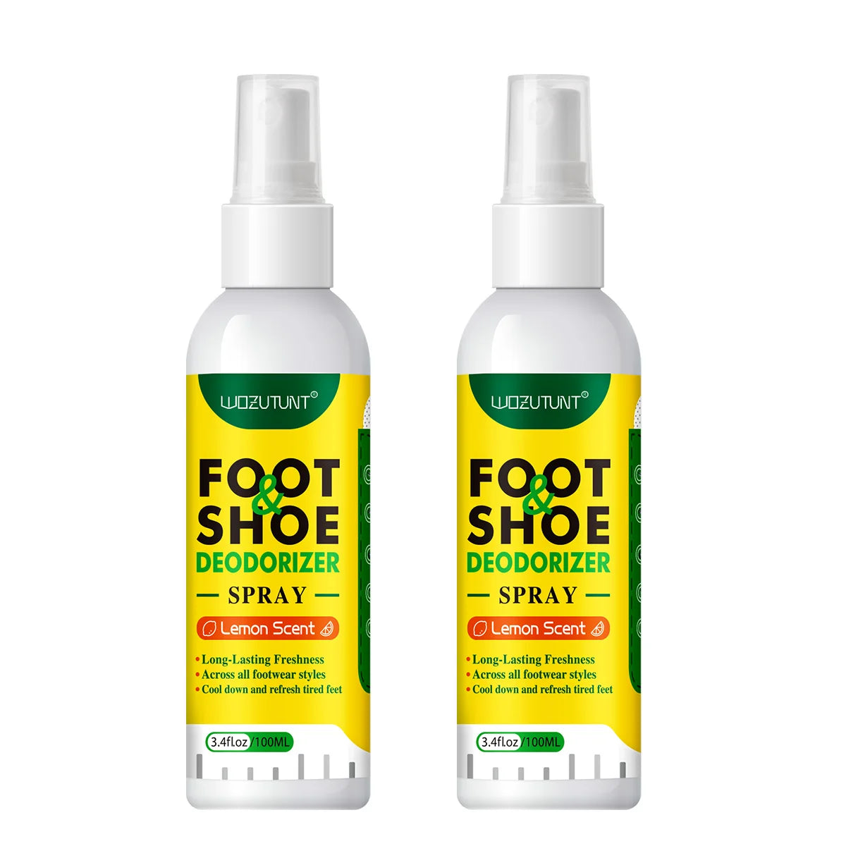100ml Foot Shoes Deodorizer Spray Lemon Perfume Feet Shock Odor Nemesis Deodorant Removal Antibacterial Refresh Stink Freshener