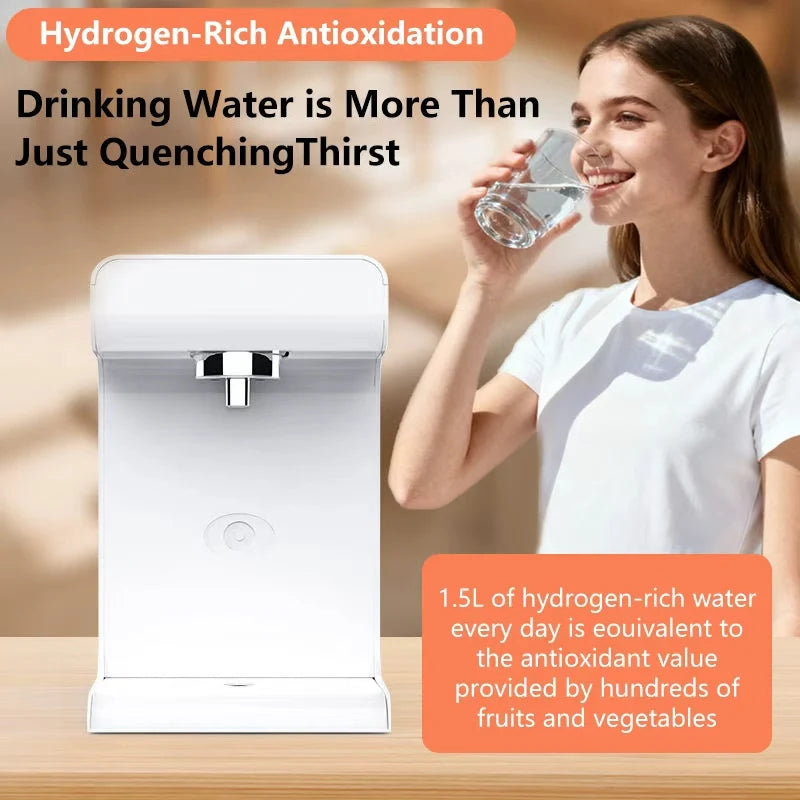 Reverse Osmosis Hydrogen-Rich Water Dispenser 1200PPB Instant-Heat Water Purifier Ready to Drink Desktop Hydrogen Water Machine