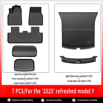 TPE Car Floor Mats For New Tesla Model Y 2025 Juniper Luggage Mat Set Waterproof Anti-slip Trunk Mats Floor Liner Backrest Mats