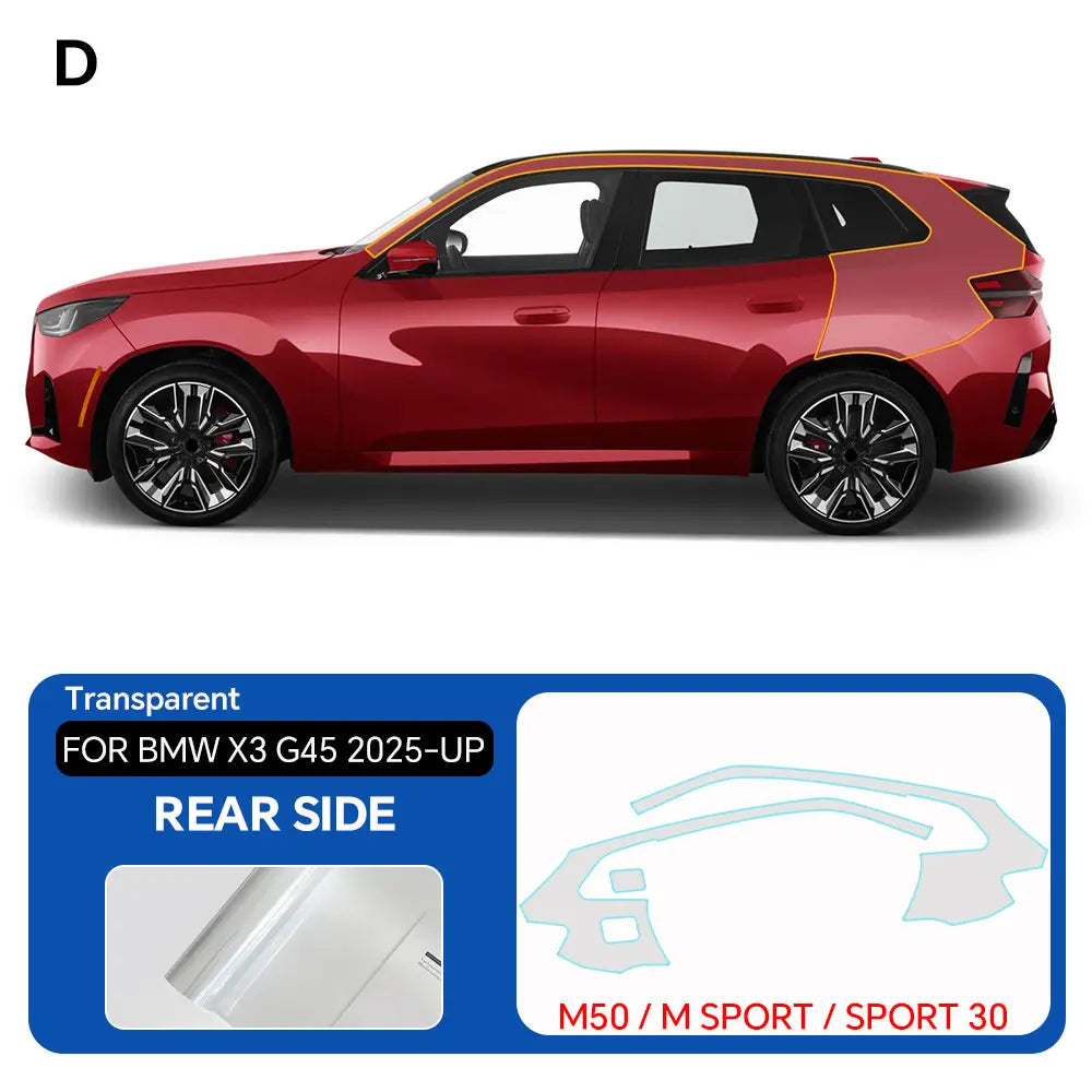 For BMW X3 G45 Sport 30 2025 Full Vehicle Clear Bra PPF Paint Protection Film 9Mil TPU Transparent Anti Scratch Car Wrap Film