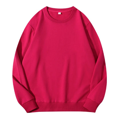 Autumn O-Neck Cotton Women's Sweatshirt Hoodies Basic Loose Casual Women Pullover Solid Sweatshirt Ladies Tops Factory Wholesale