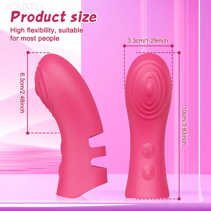 Finger Vibrator for Women Heating Vagina Vibrator Clitoris Nipples Stimulator Female Masturbator Interaction Sex Toy for Couples