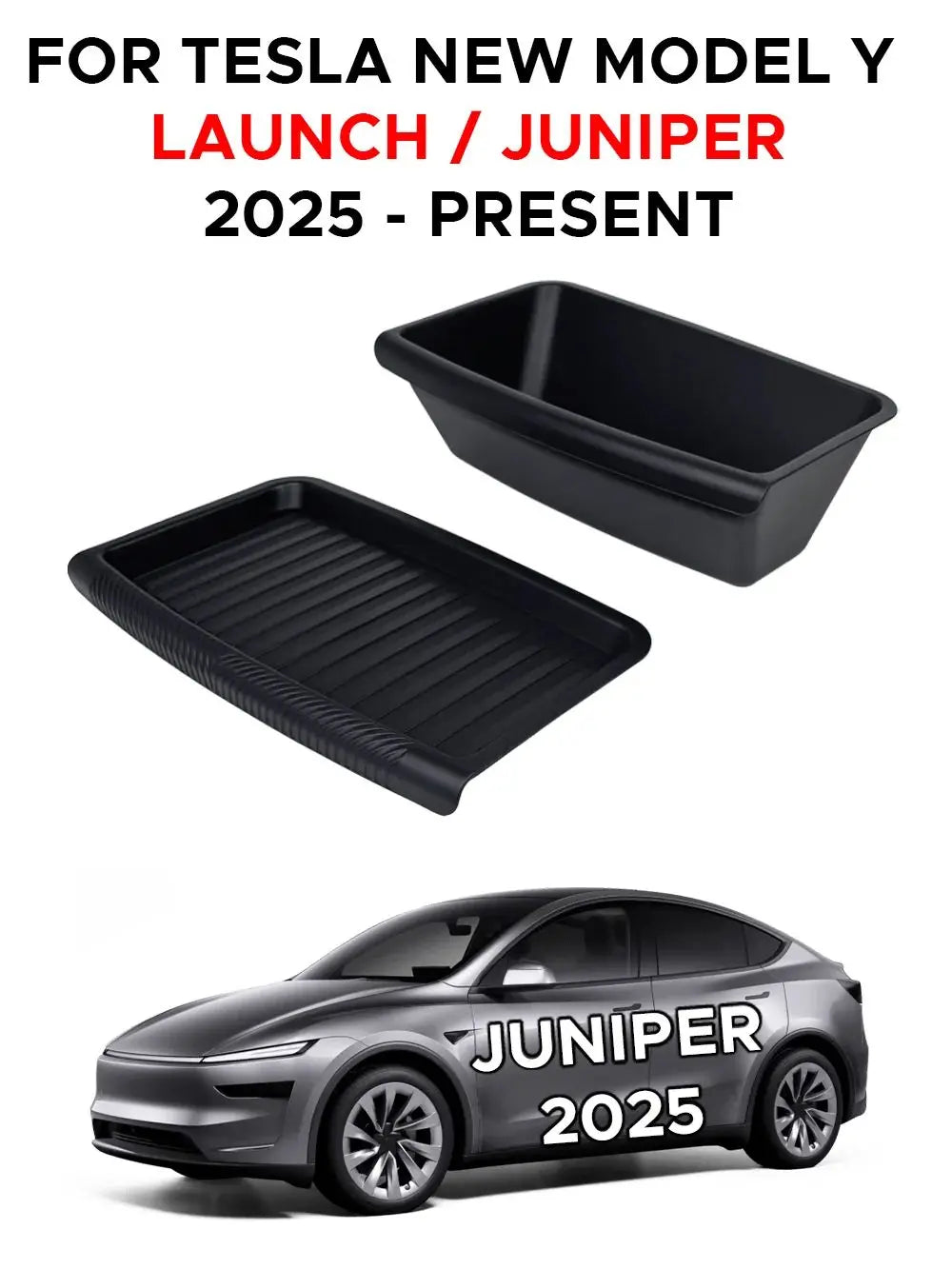For Tesla New Model Y 2025 Launch Juniper Under Seat Storage Box Drawder With Lids ABS Material Interior Accessories