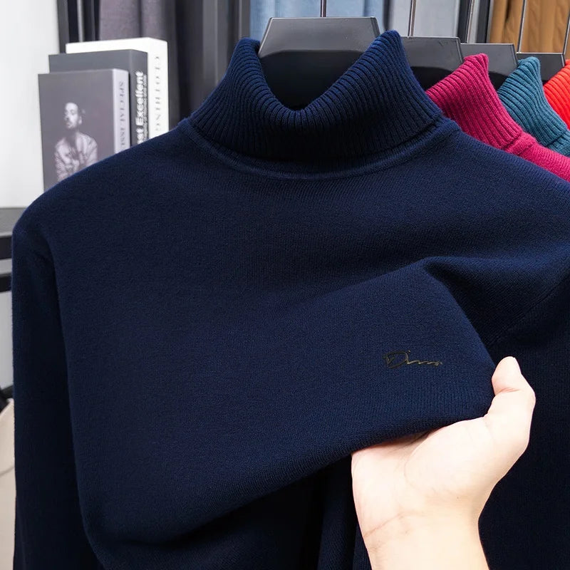 Luxury Brand Man Long-Sleeved Knitwear Letter Embroidery Cool Collar Spring British Style Sweater Business Fashion Mens Clothing