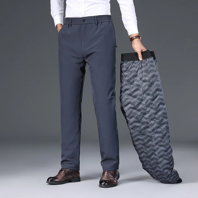 Real 90% White Duck Down Trousers 2025 Men Winter Keep Warm Suit Pants Thick Elastic Waist Male Duck Down Trousers