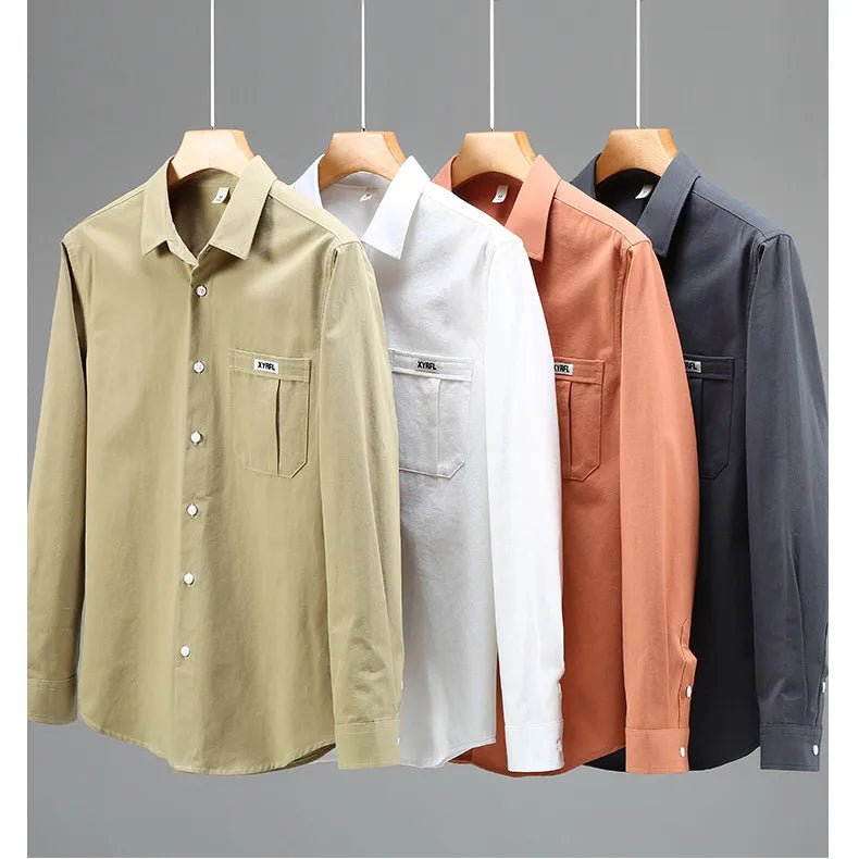 Retro Corduroy Long Sleeve Shirt Jacket Casual Men's Fashion Spring Autumn Loose Fit Youthful Trendy Button up Casual Shirt