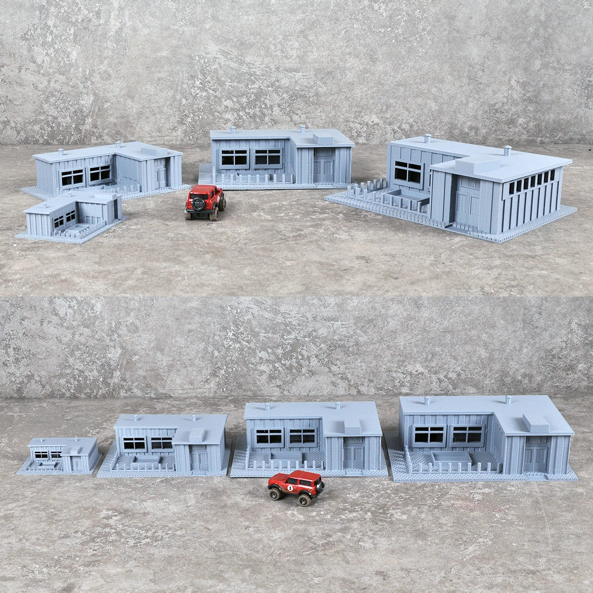Assembly Architectural Miniature Bungalow Garage Villa Office Building Railway Railroad Diorama Scale Model Kit 1/64/72/87/150ho