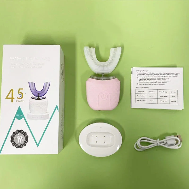 Professinal Portable 360 Degree U Shape Sonic Toothbrush Oral Cleansing Brush Sonic Automatic Electric Toothbrush