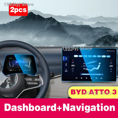 For BYD Atto 3 Yuan Plus Tempered Glass Car Interior Navigation Entertainment Media Touch Center Display Screen Protective Film