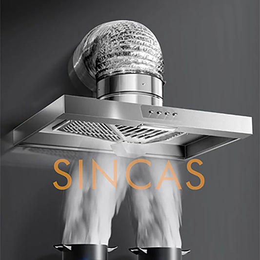 Stainless Steel Range Hood with Lighting Easy-Install Kitchen Exhaust Fan Suction Household Traditional Stove Ventilation System