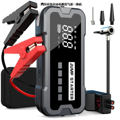 10000mAh 2000A Peak Car Jump Starter Air Compressor 4 in 1 Emergency Flashlight Portable Power Bank for Gas & Diesel Vehicles
