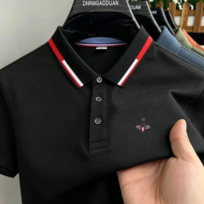 Summer New Designer Brand Exquisite Embroidery Breathable Men's Polo Shirt With Loose Casual Short-Sleeved T-Shirt and Collar