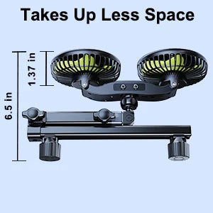 Hipacool 2024 Upgrade Car Fan Plug-in Or Battery Dual-Head Fan Strong Wind Quiet Sound Car Storgae Hook Flexible Car Cooling Fan