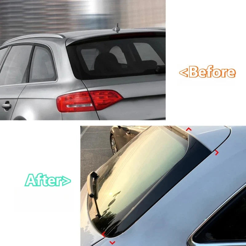 High Quality Gloss Black Rear Window Side Spoiler Canards Fit A4 B8 Allroad Avant 2009-2016 Auto Exterior Decor Accessories