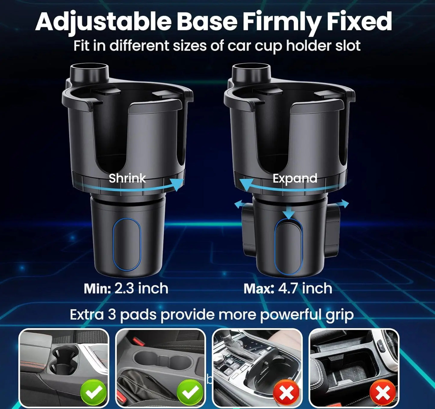 Car phone holder, multifunctional car cup holder suction, mobile phone navigation holder, magnetic wireless charger