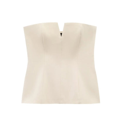 HH Women Elegant Strapless Corset Top with Front V Notch Tube Top for Woman Wedding Guest Dinner Party Outfits