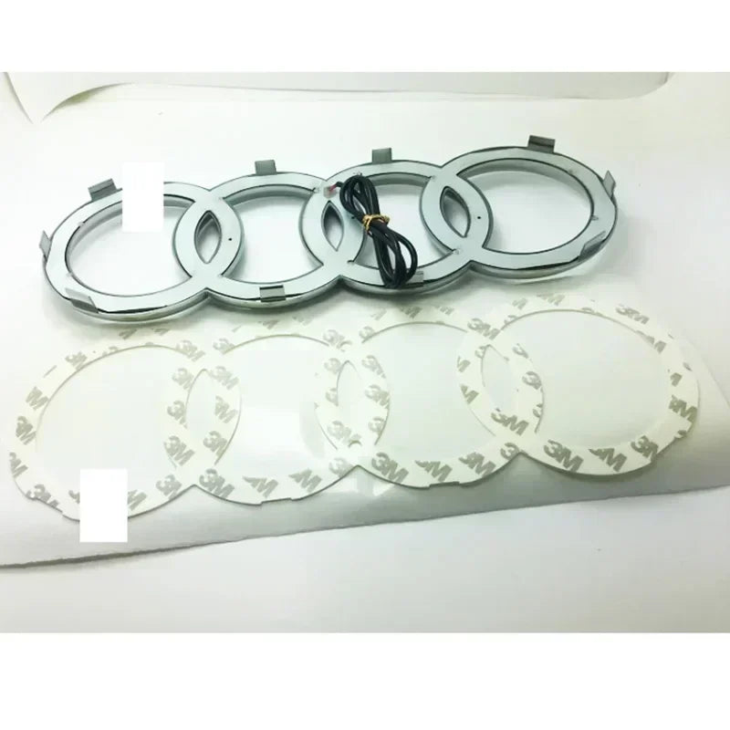 Audi 4-ring logo LED dynamic light front grille lamp Audi A3A4A5A6A7A8S3 S4 S5 S6 S7 Q3 Q5 Q7 black and silver.Quick delivery