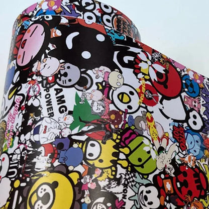 20/30/40/50/58X152CM Premium Graffiti Stickerbomb Vinyl Wrap Car Motorcycle Scooter Bike Wrapping Covers Decal Film