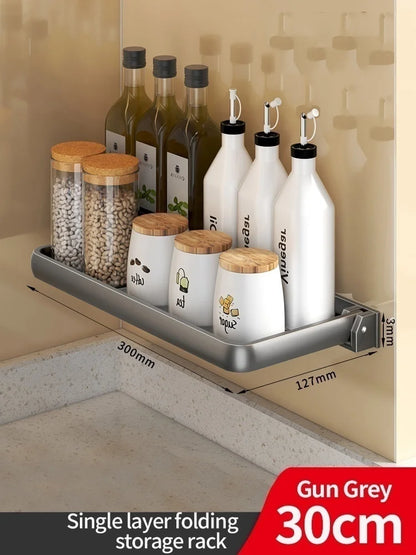 Foldable kitchen Storage Rack Fridge Organizer Storage Tray Clear Food Storage Organizer Spice Rack kitchen Organizer