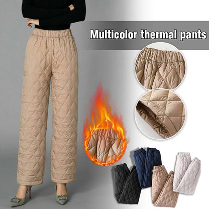 2025Women Winter Down Cotton Pants Large Size Thicked Thermal Quilted Cotton Trousers Middle Aged Elderly Mama Warm Pants M-3XL