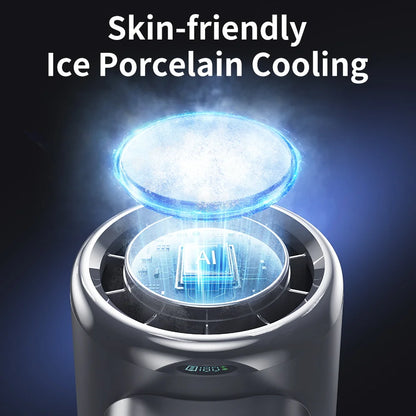 Portable Handheld Fan 5200mAh Ice compress high-speed cooling fan USB Rechargeable mini fan Double Folding Fans Travel Outdoor