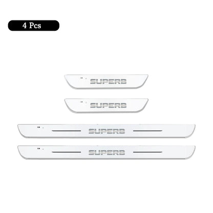 Customized Car Door Sill Strip Light for Skoda Superb Logo Ambient Lamp USB Welcome Power Moving LED Car Scuff Pate Pedal