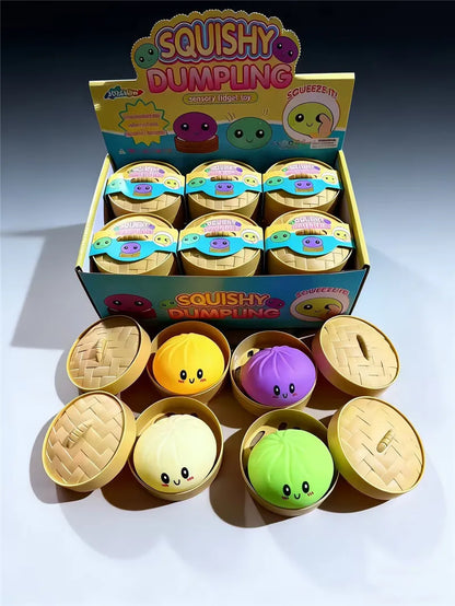 5.5/8.5cm Stress 1-12Pcs Dumpling Squash Toy Dampaline Squishy with Box Dumplings Sensory Squeeze Toy for  Relief Gift Birthday